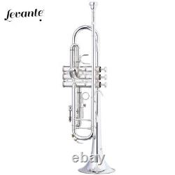 Nouveau Levante Lv-tr6301 Professional Concert Series Bb Trompette D'argent + Case
