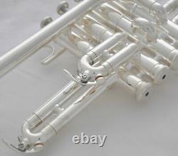 Nouveau Professionnel Silver Piccolo Trumpet 4 Piston Horn Bb/a 2 Leadpipe Bouche