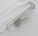 Prof. Silver Nickel Plaqué 3 Valves Rotatives Trompette Bb Key New Horn With Case