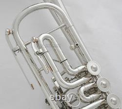 Prof. Silver Nickel Plaqué 3 Valves Rotatives Trompette Bb Key New Horn With Case