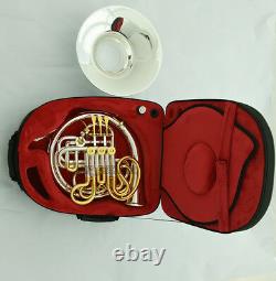 Professional 103 Double French Horn Silver Gold F/bb Détaché Bell Withcase