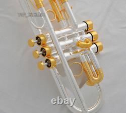 Professional Heavy C Key New Trumpet Silver/gold Customized Series Horn New Case