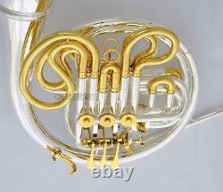 Professional Silver Gold Plaqué Double Français Horn 103 Modèle Détachable Bell Nouveau
