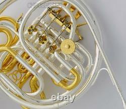 Professional Silver Gold Plaqué Double Français Horn 103 Modèle Détachable Bell Nouveau