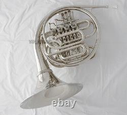 Professional Silver Nickel Plaqué Double Français Horn F/bb Key New With Case