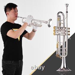Professionnel Bb Trumpet Outfit Surface Plaquée Argent Pour La Performance De Bande B5m8
