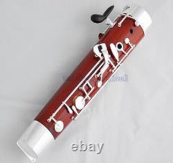 Professionnel Maple Wooden Body Bassoon Silver Placage Keys 2 Bocals Leather Case