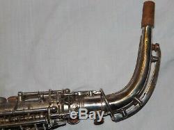 Roi Zephyr Saxophone Alto # 173xxx, 1937, Argent Original, Tapis Récentes Complet