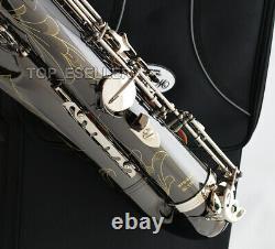 Sax Professionnel Noir Argent Nickel Tenor Saxophone Haute F# Avec Boîtier