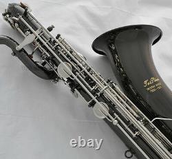 Saxophone Professionnel Eb Baritone Black Silver Nickel Low A Bari Saxophone Avec Boîtier