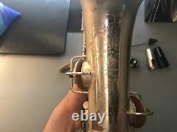 Vintage 1925-26 Conn Nouvelle Merveille Saxophone Alto Avec Équipement