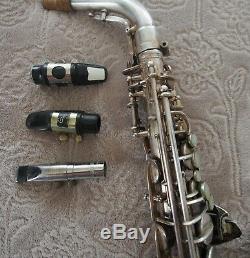 Vintage 1951 Saxophone Alto Conn 6m Femme Nue En Argent Plaqué # 338433521