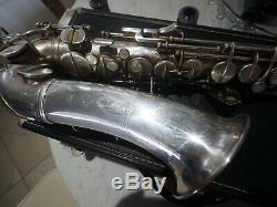 Vintage 1951 Saxophone Alto Conn 6m Femme Nue En Argent Plaqué # 338433521