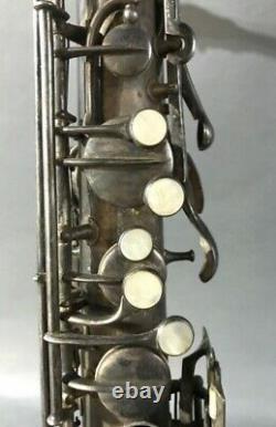 Vintage Cg Conn Années 1920 New Wonder I Tenor Sax Serial #65887 Silver Plaqué