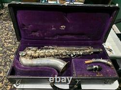 Vintage Conn Mezzo Saxophone 1928 Clé De F Avec Cou Orig & Orig Cas Belle Forme