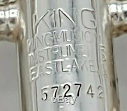 Vintage Eastlake Ohio Silver King Flair Professional Trompette Avec L'original Cas